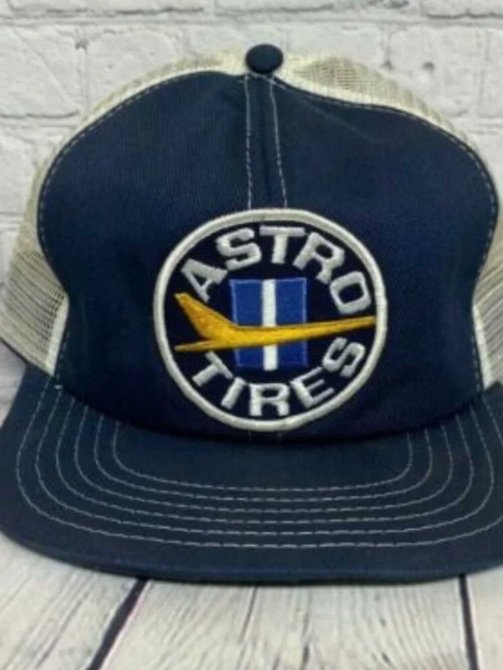 Vintage Hat Cap Snapback Astro Tires Trucker Mesh - FOAM IS DEGRADING